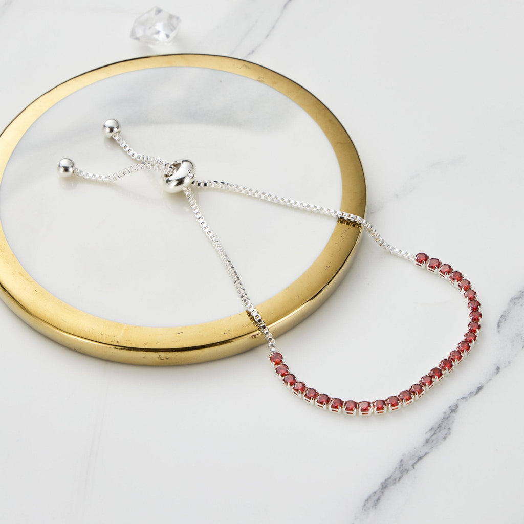 Red Tennis Friendship Slider Bracelet Created with Zircondia® Crystals