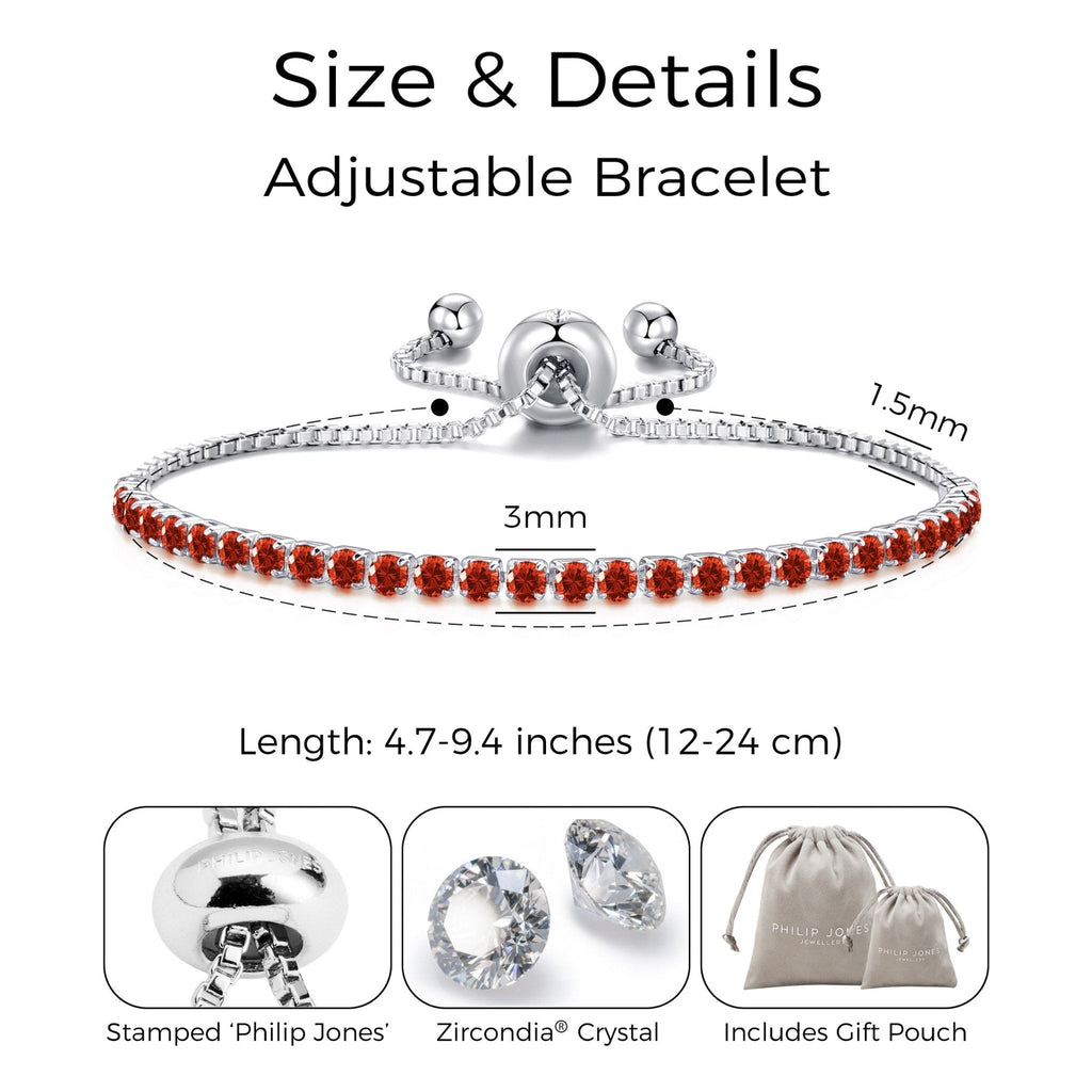 Red Tennis Friendship Slider Bracelet Created with Zircondia® Crystals