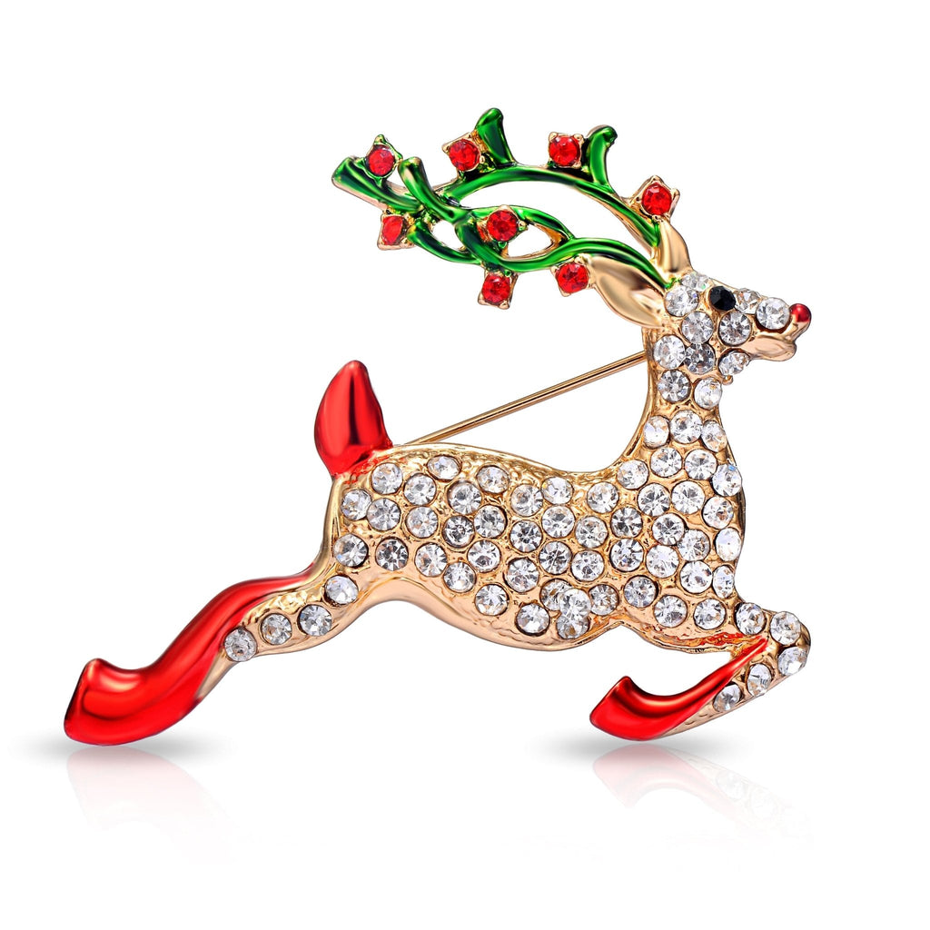Reindeer Christmas Brooch