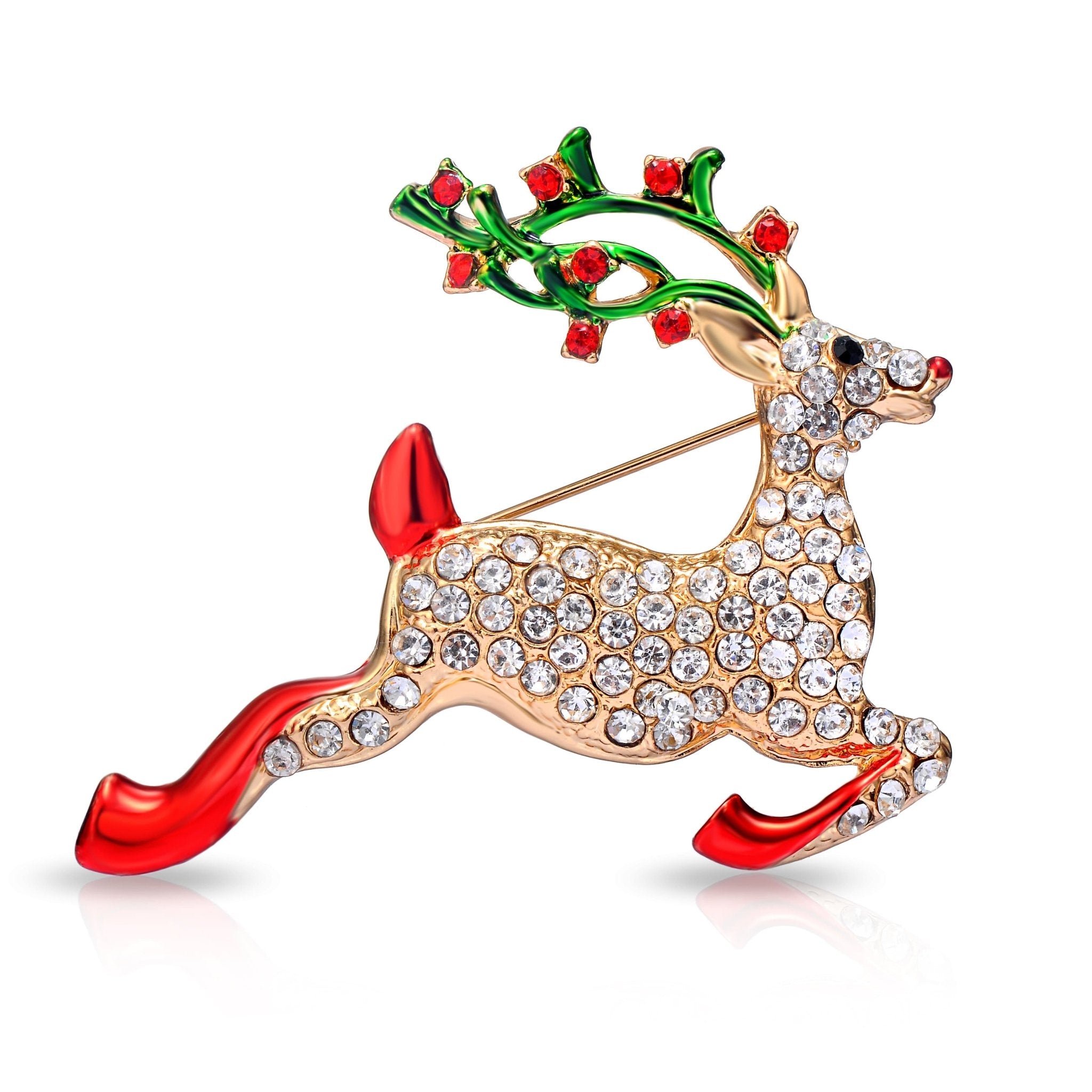 Reindeer Christmas Brooch