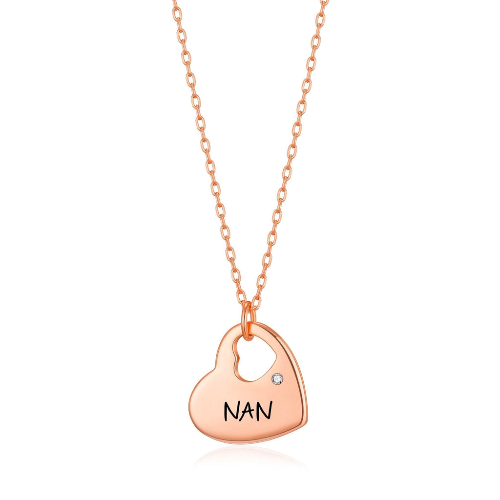 Rose Gold Nan Heart Necklace Created with Zircondia® Crystals