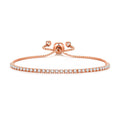 Rose Gold Plated 2mm Adjustable Tennis Bracelet Created with Zircondia® Crystals