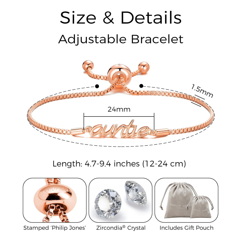 Rose Gold Plated Auntie Bracelet Created with Zircondia® Crystals