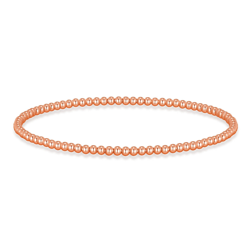 Rose Gold Plated Small Beaded Stretch Bracelet