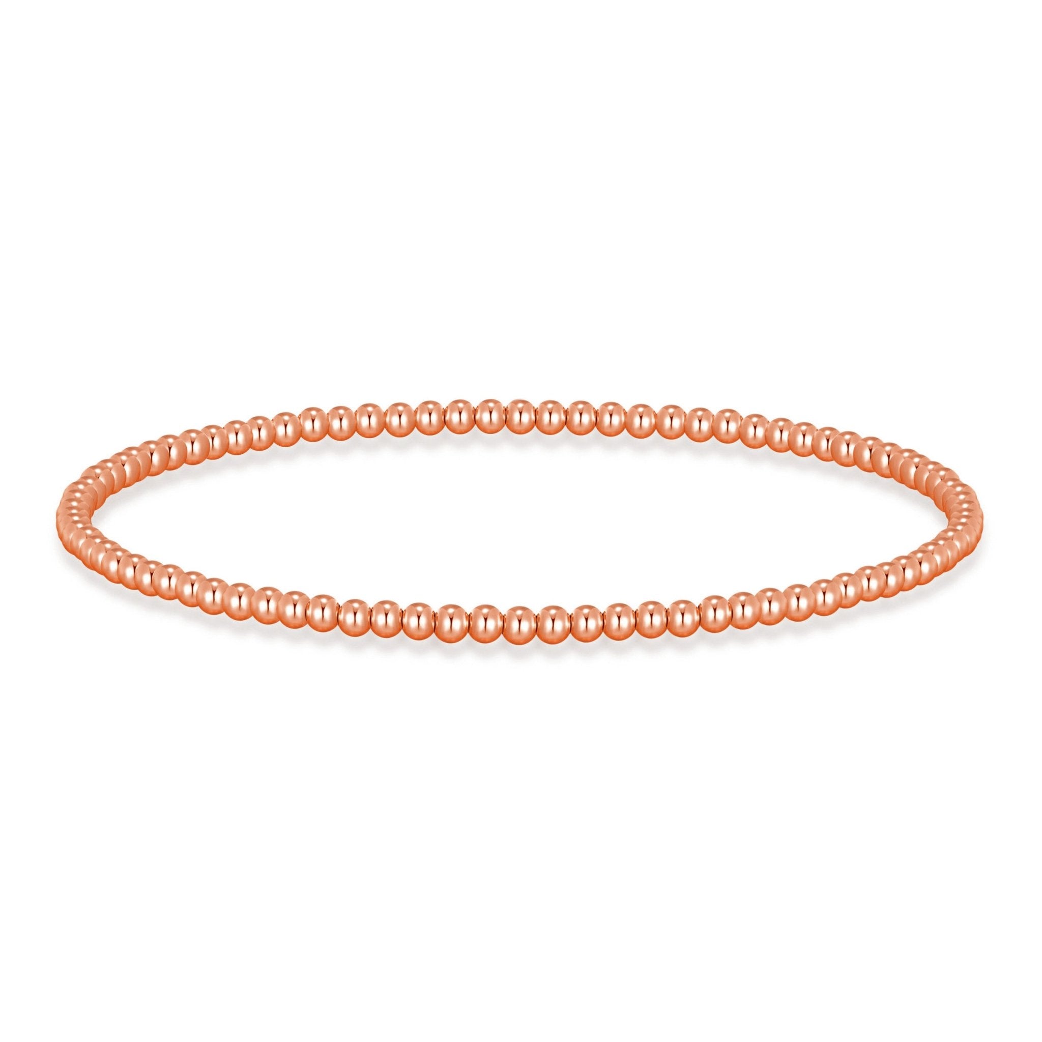 Rose Gold Plated Small Beaded Stretch Bracelet