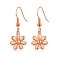 Rose Gold Plated Daisy Drop Earrings