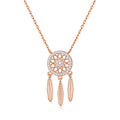 Rose Gold Plated Dream Catcher Necklace Created with Zircondia® Crystals