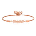 Rose Gold Plated Feather Friendship Slider Bracelet Created with Zircondia® Crystals