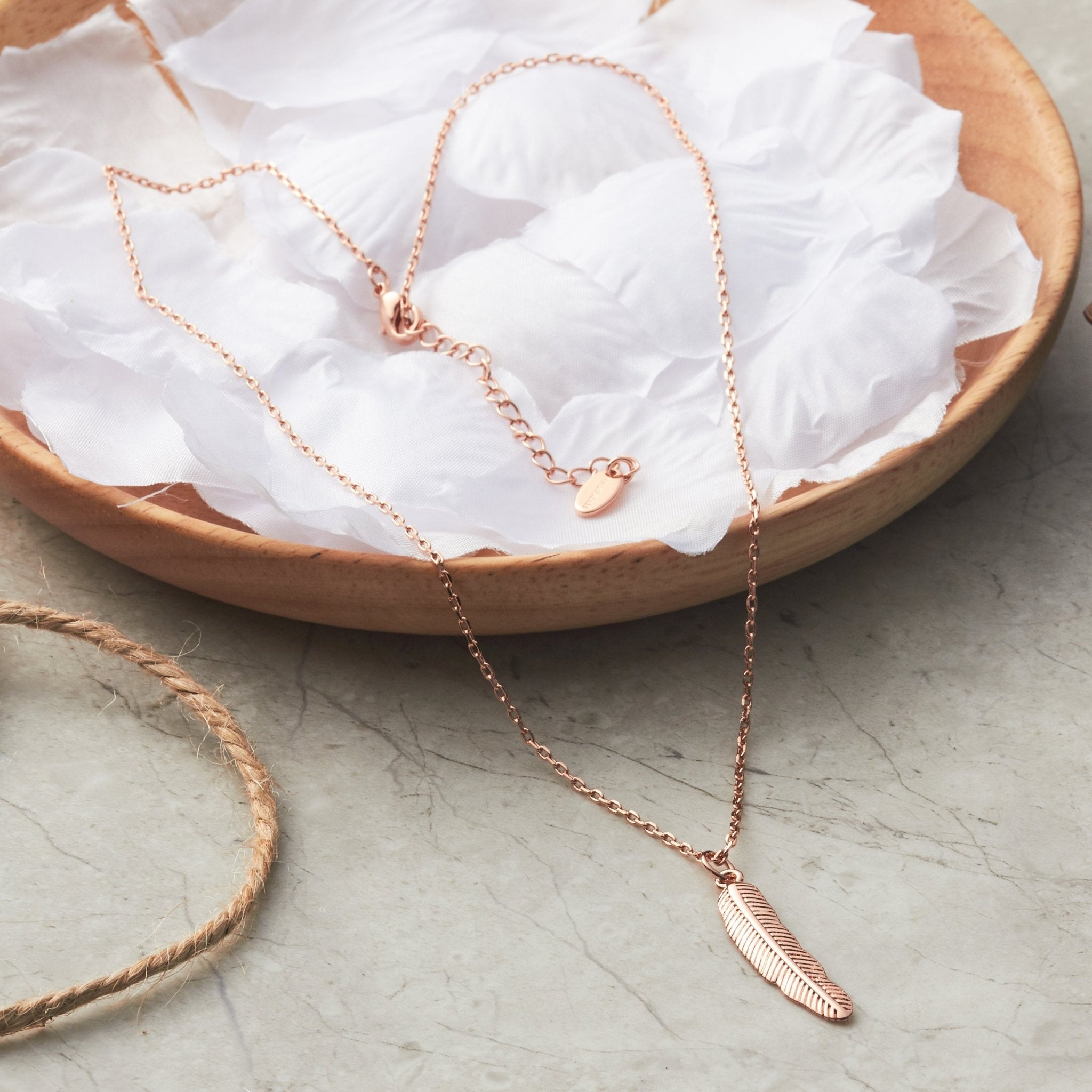 Rose Gold Plated Feather Necklace