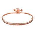 Rose Gold Plated Friendship Slider Bracelet Created with Zircondia® Crystals