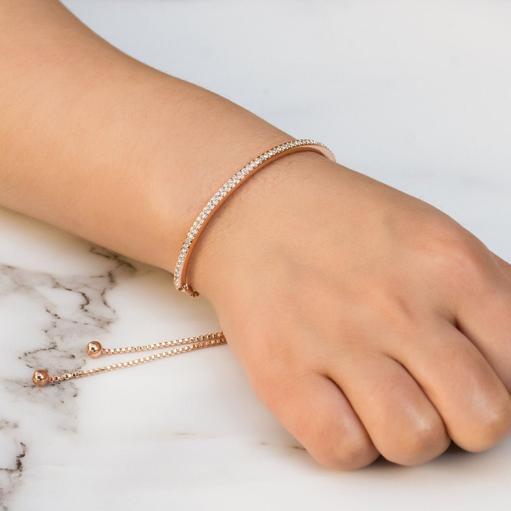 Rose Gold Plated Friendship Slider Set Created with Zircondia® Crystals