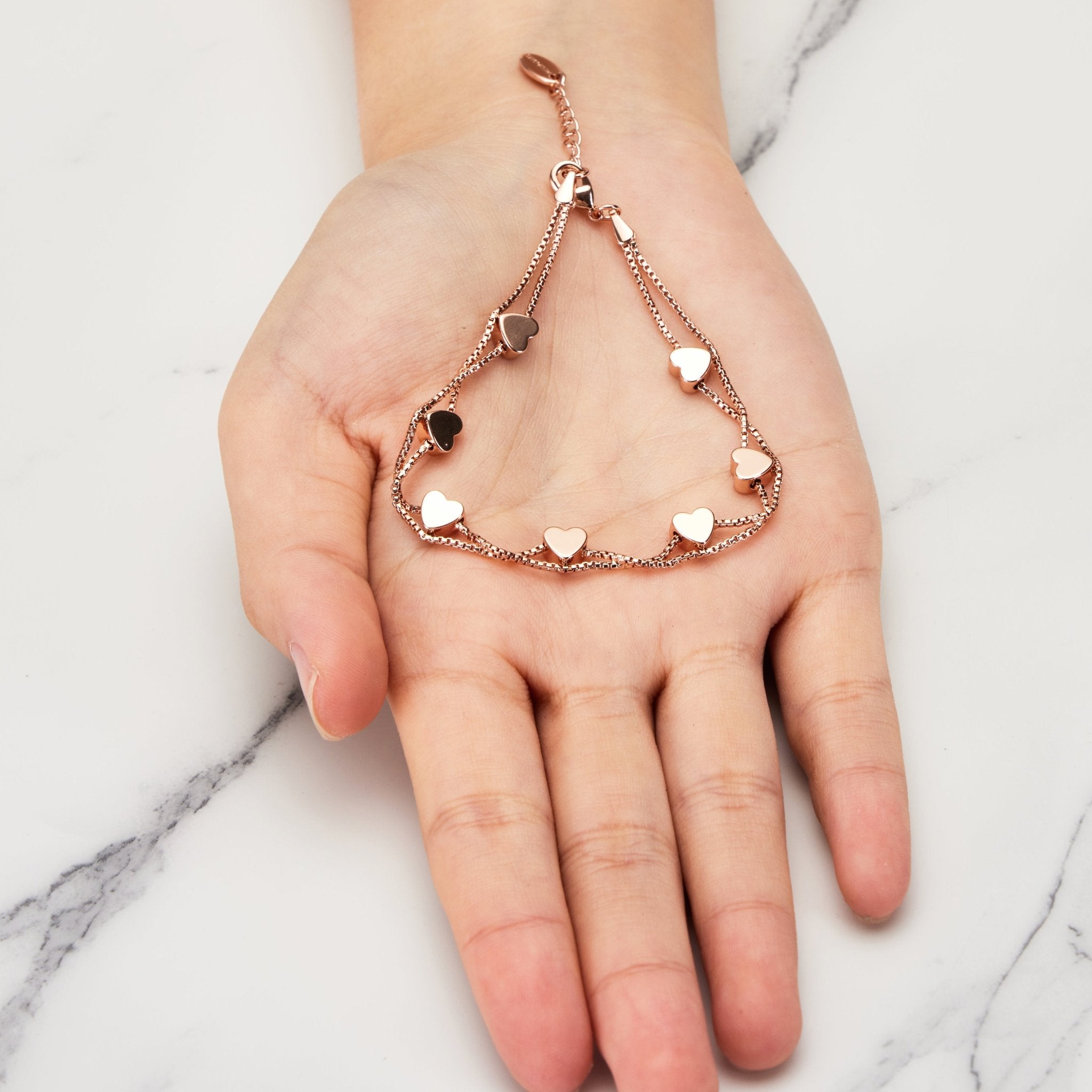Rose Gold Plated Heart Bracelet