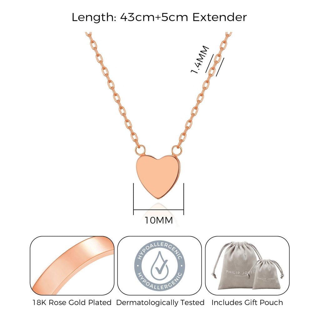 Rose Gold Plated Heart Necklace