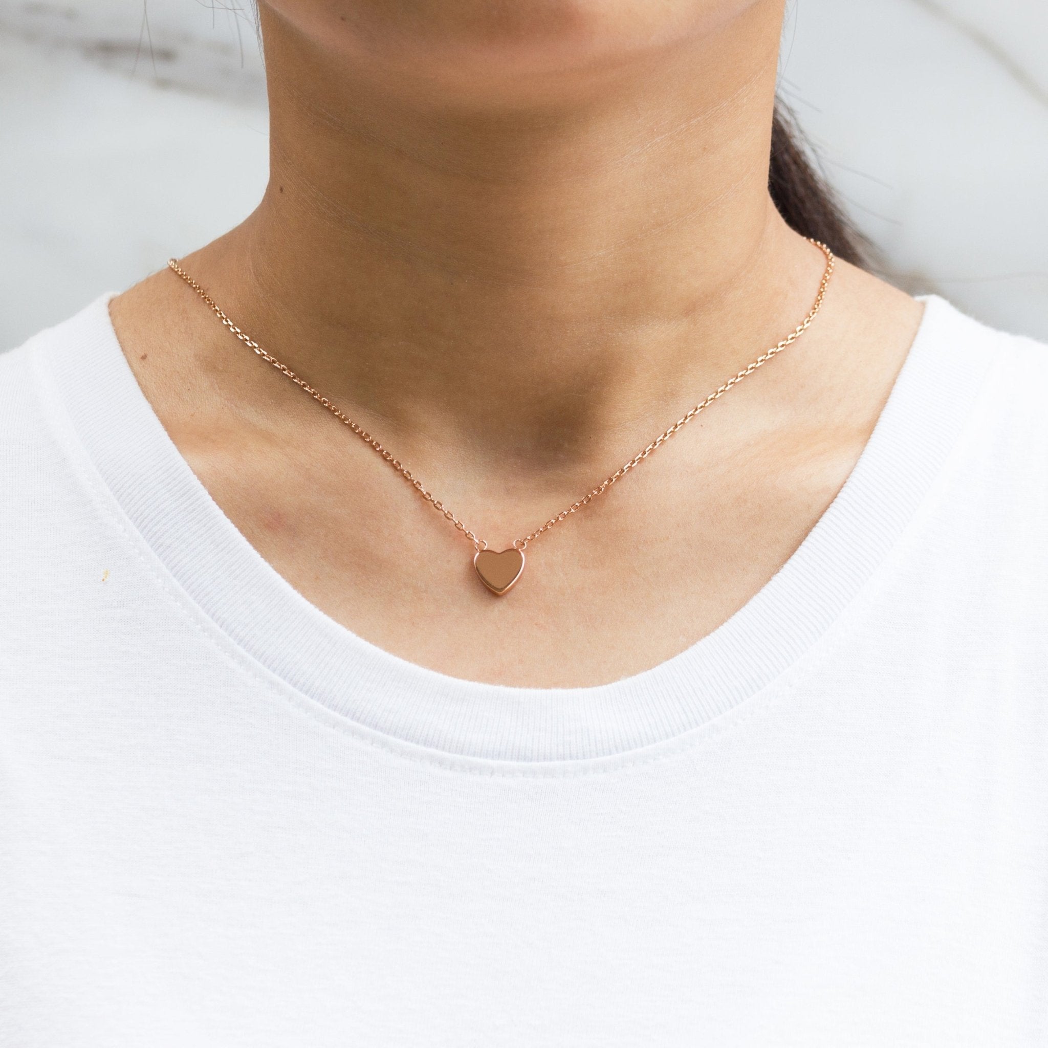 Rose Gold Plated Heart Necklace with Quote Card