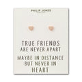 Rose Gold Plated Heart Stud Earrings with Quote Card