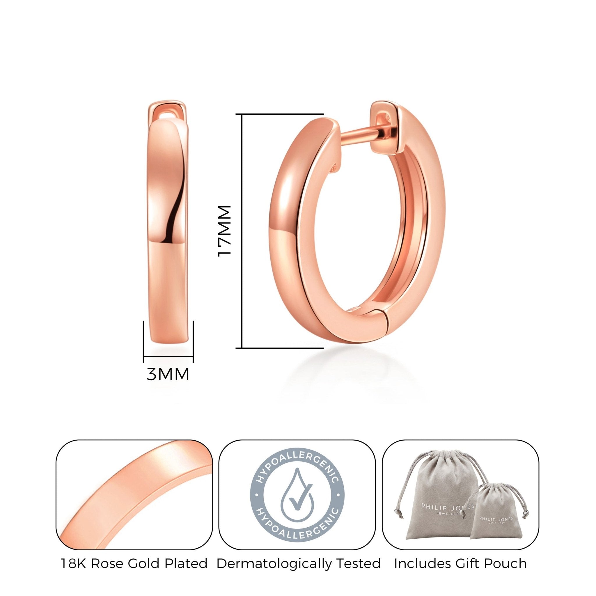 Rose Gold Plated Hoop Earrings