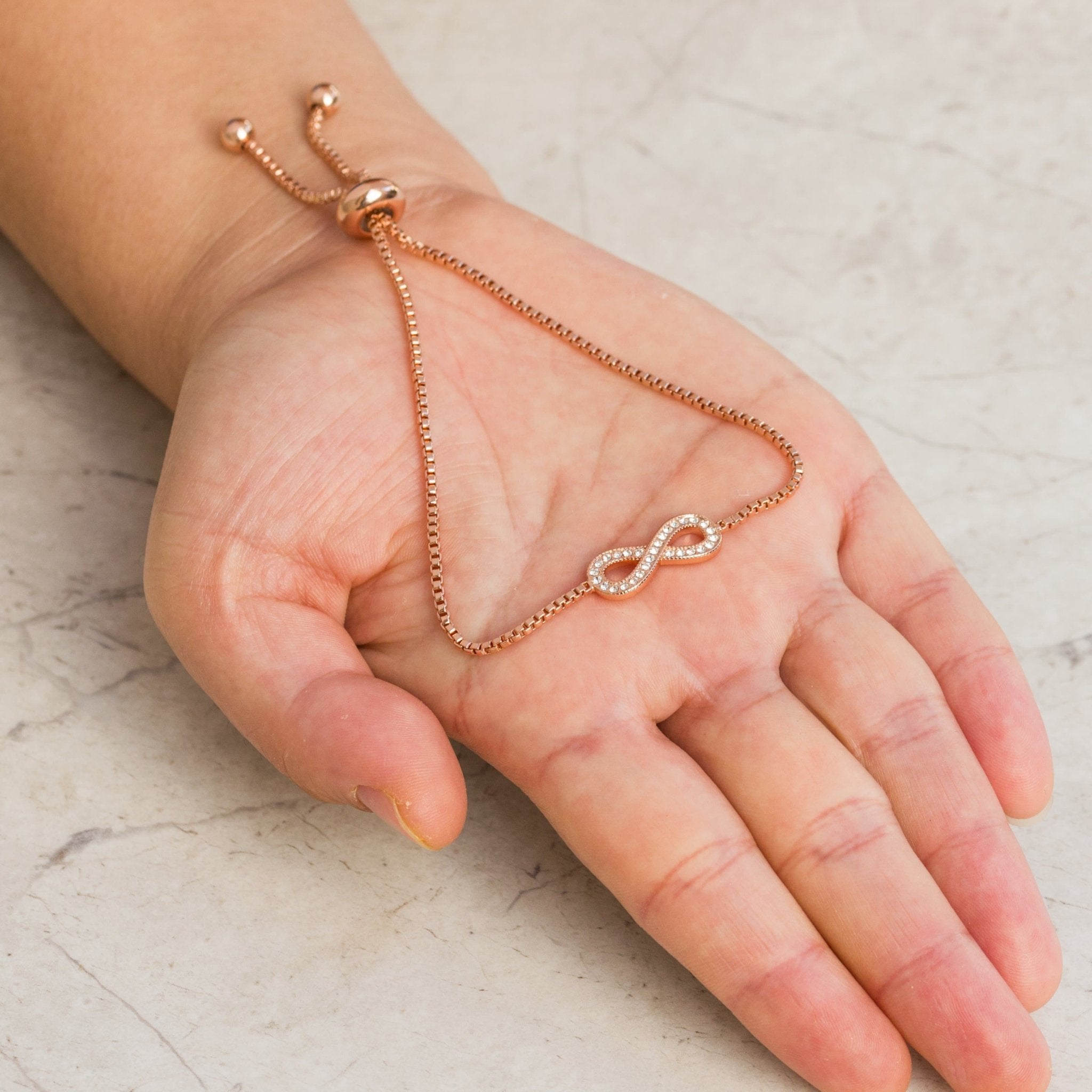 Rose Gold Plated I Couldn't Say I Do Without You Infinity Bridal Bracelet with Zircondia® Crystals
