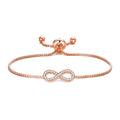Rose Gold Plated Infinity Friendship Slider Bracelet Created with Zircondia® Crystals