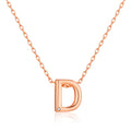 Rose Gold Plated Initial Necklace Letter D Created with Zircondia® Crystals