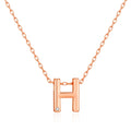 Rose Gold Plated Initial Necklace Letter H Created with Zircondia® Crystals