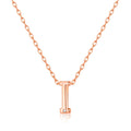 Rose Gold Plated Initial Necklace Letter I Created with Zircondia® Crystals