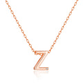 Rose Gold Plated Initial Necklace Letter Z Created with Zircondia® Crystals