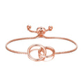 Rose Gold Plated Link Friendship Slider Bracelet Created with Zircondia® Crystals