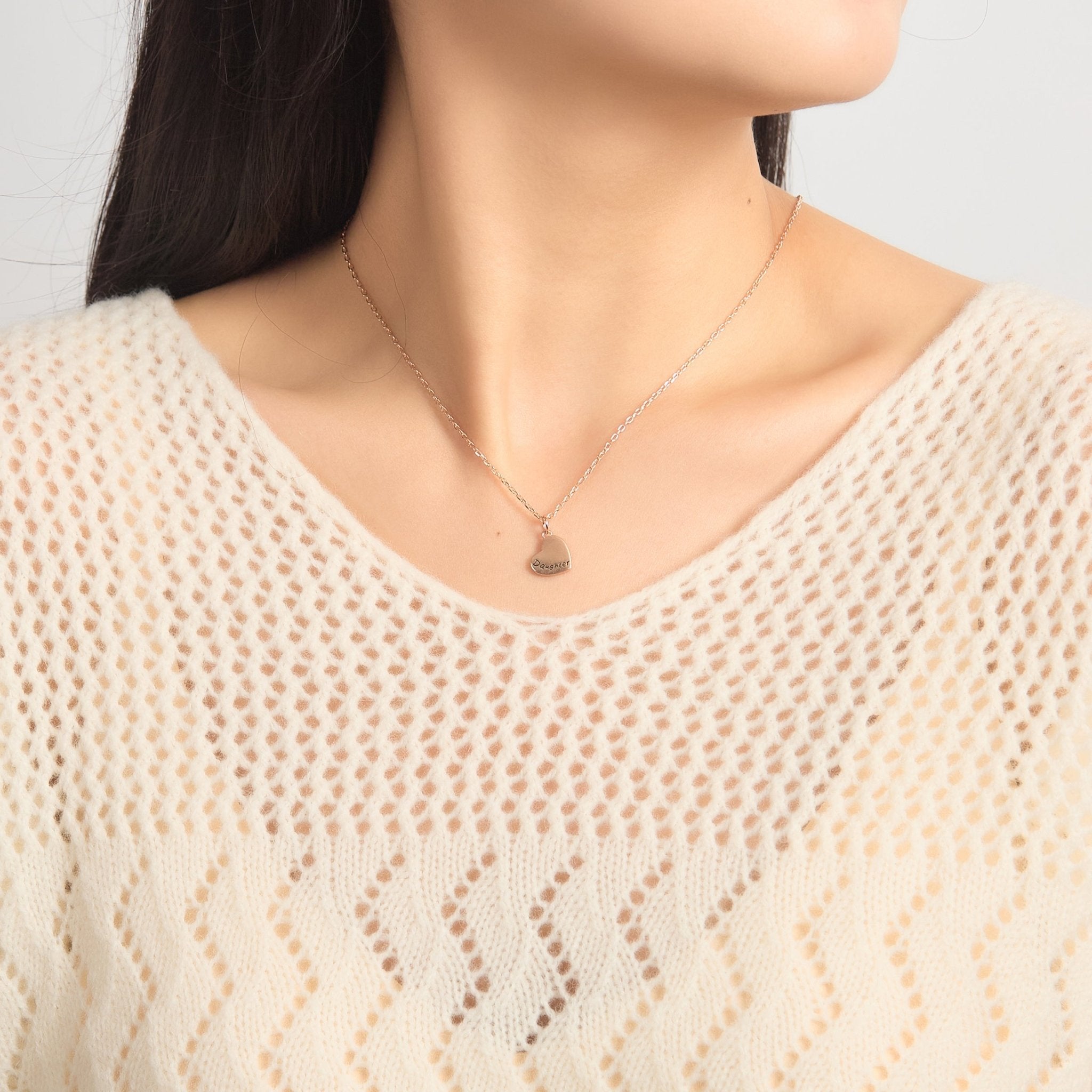 Rose Gold Plated Mother and Daughter Necklace Set with Quote Card