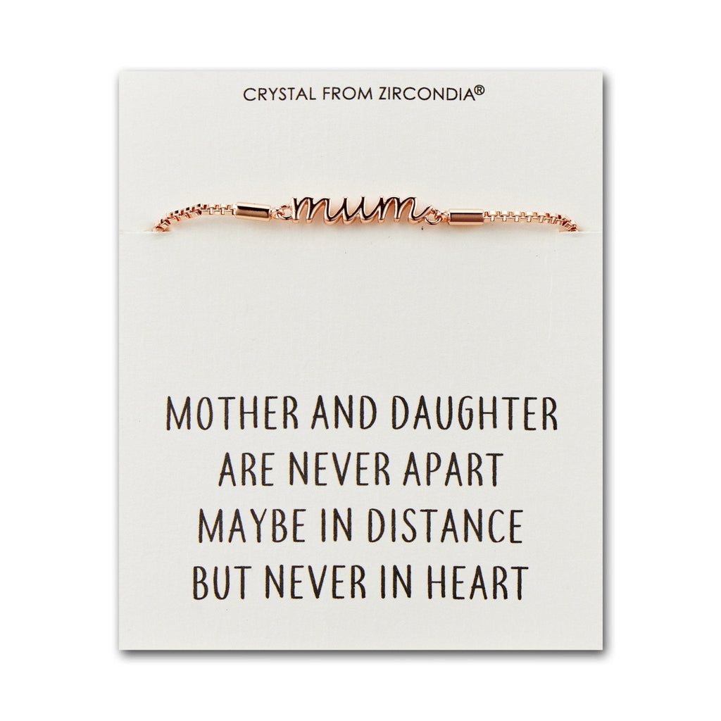 Rose Gold Plated Mother and Daughter Quote Bracelet Created with Zircondia® Crystals