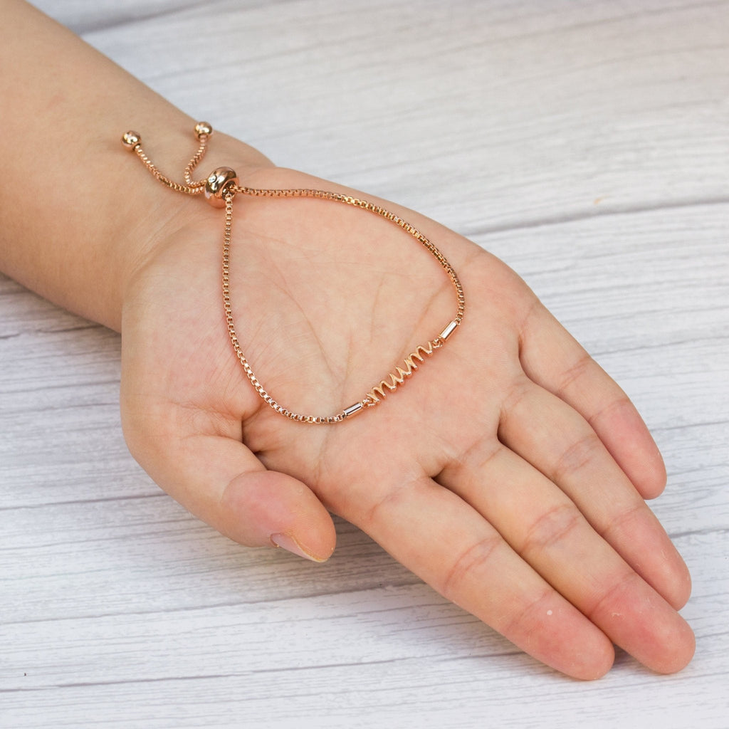 Rose Gold Plated Mother and Daughter Quote Bracelet Created with Zircondia® Crystals
