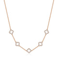 Rose Gold Plated Multi Clover Necklace Created with Zircondia® Crystals