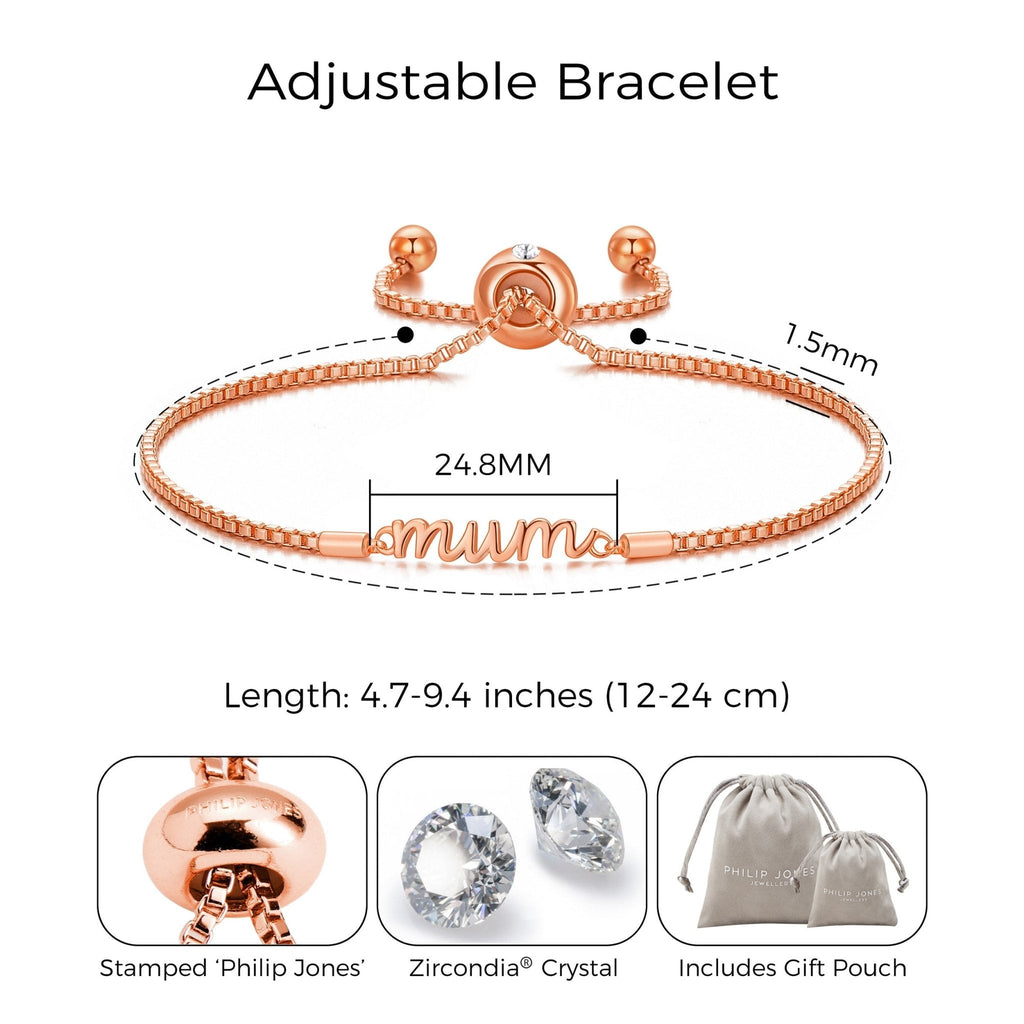 Rose Gold Plated Mother and Daughter Quote Bracelet Created with Zircondia® Crystals