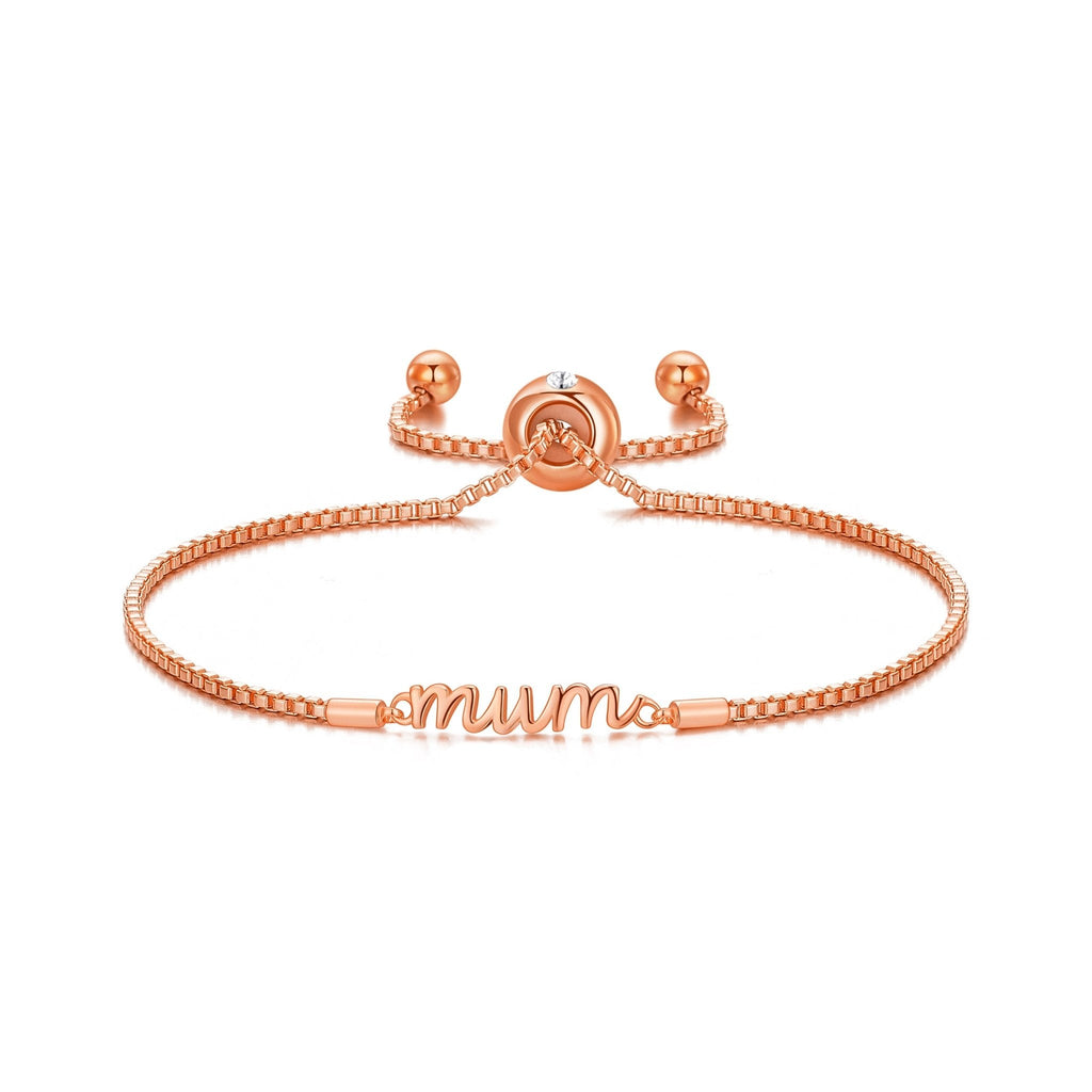 Rose Gold Plated Mum Quote Bracelet Created with Zircondia® Crystals