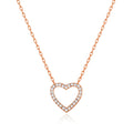 Rose Gold Plated Open Heart Necklace Created with Zircondia® Crystals