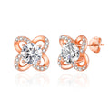 Rose Gold Plated Orbit Earrings Created with Zircondia® Crystals
