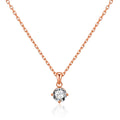 Rose Gold Plated Solitaire Necklace Created with Zircondia® Crystals