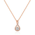 Rose Gold Plated Solitaire Twist Necklace Created with Zircondia® Crystals