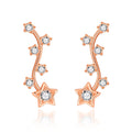 Rose Gold Plated Star Climber Earrings Created with Zircondia® Crystals
