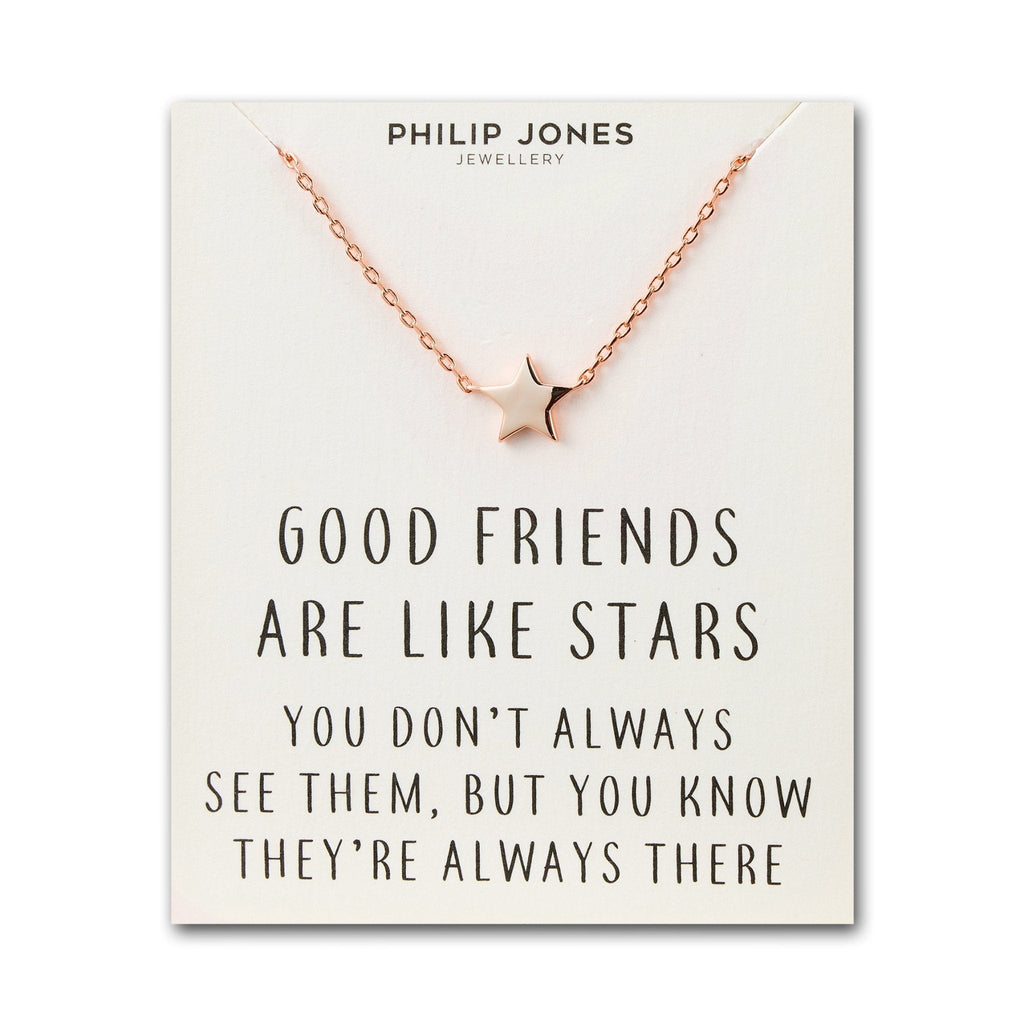 Rose Gold Plated Star Necklace with Quote Card