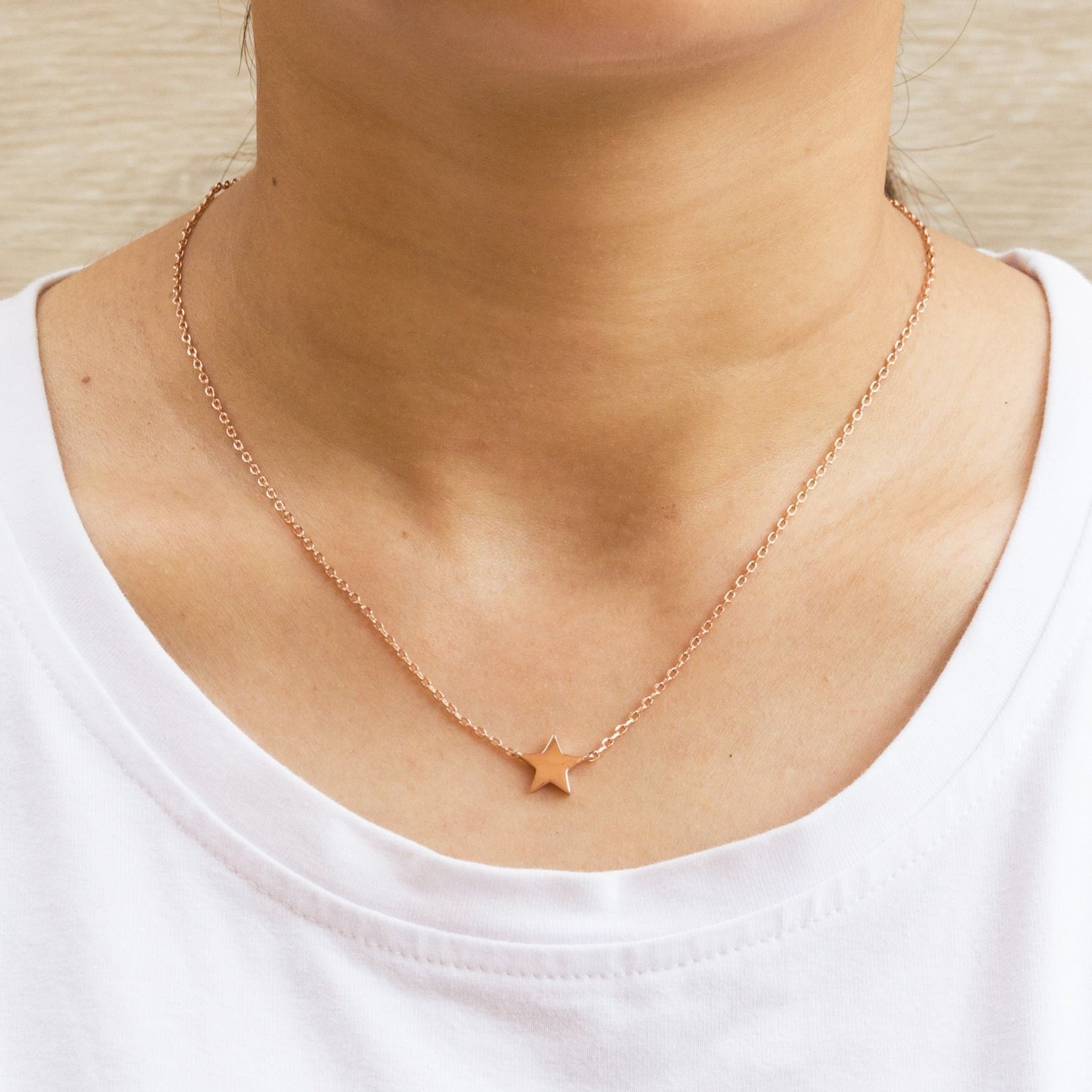 Rose Gold Plated Star Necklace with Quote Card
