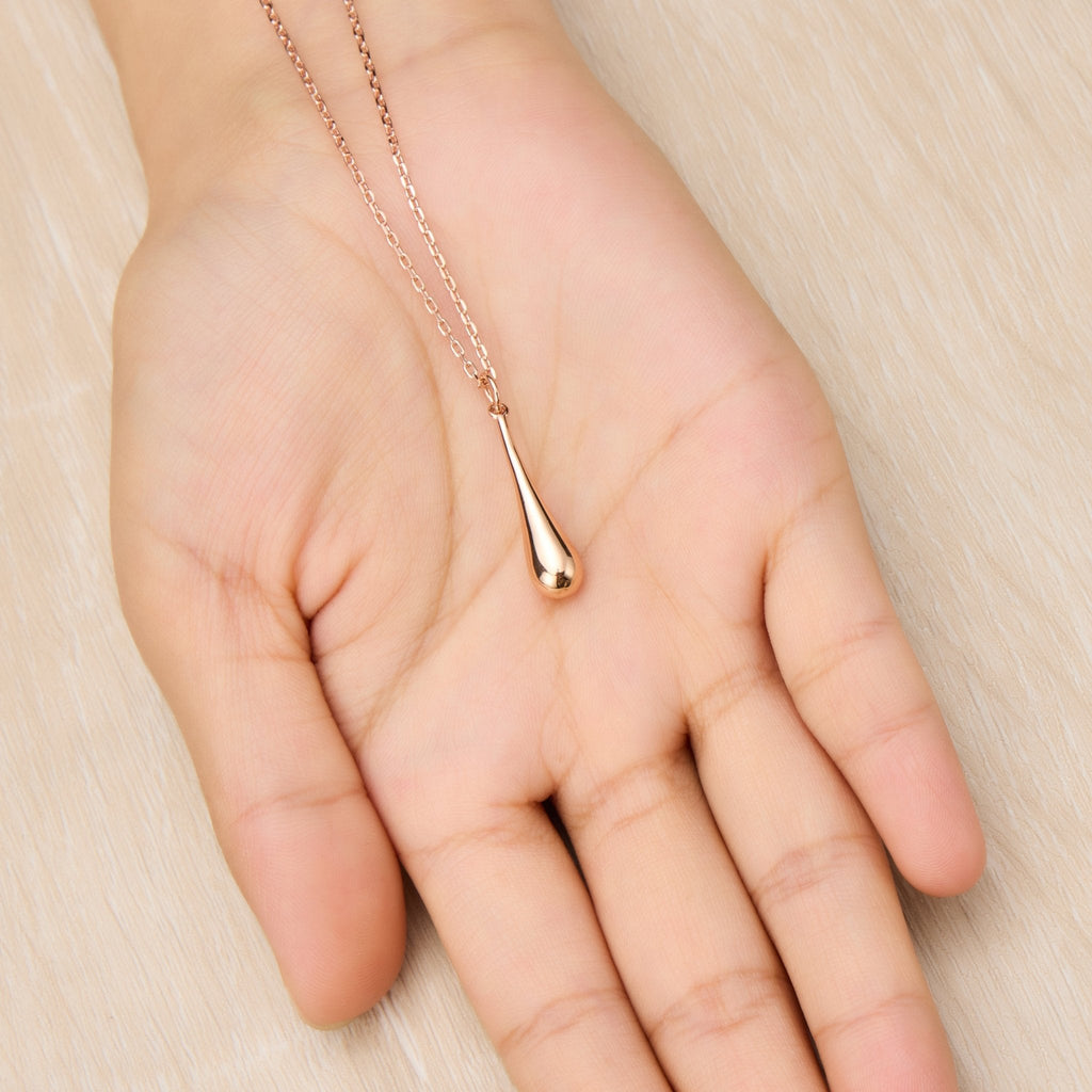 Rose Gold Plated Teardrop Necklace