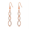 Rose Gold Plated Twist Drop Earrings Created with Zircondia® Crystals