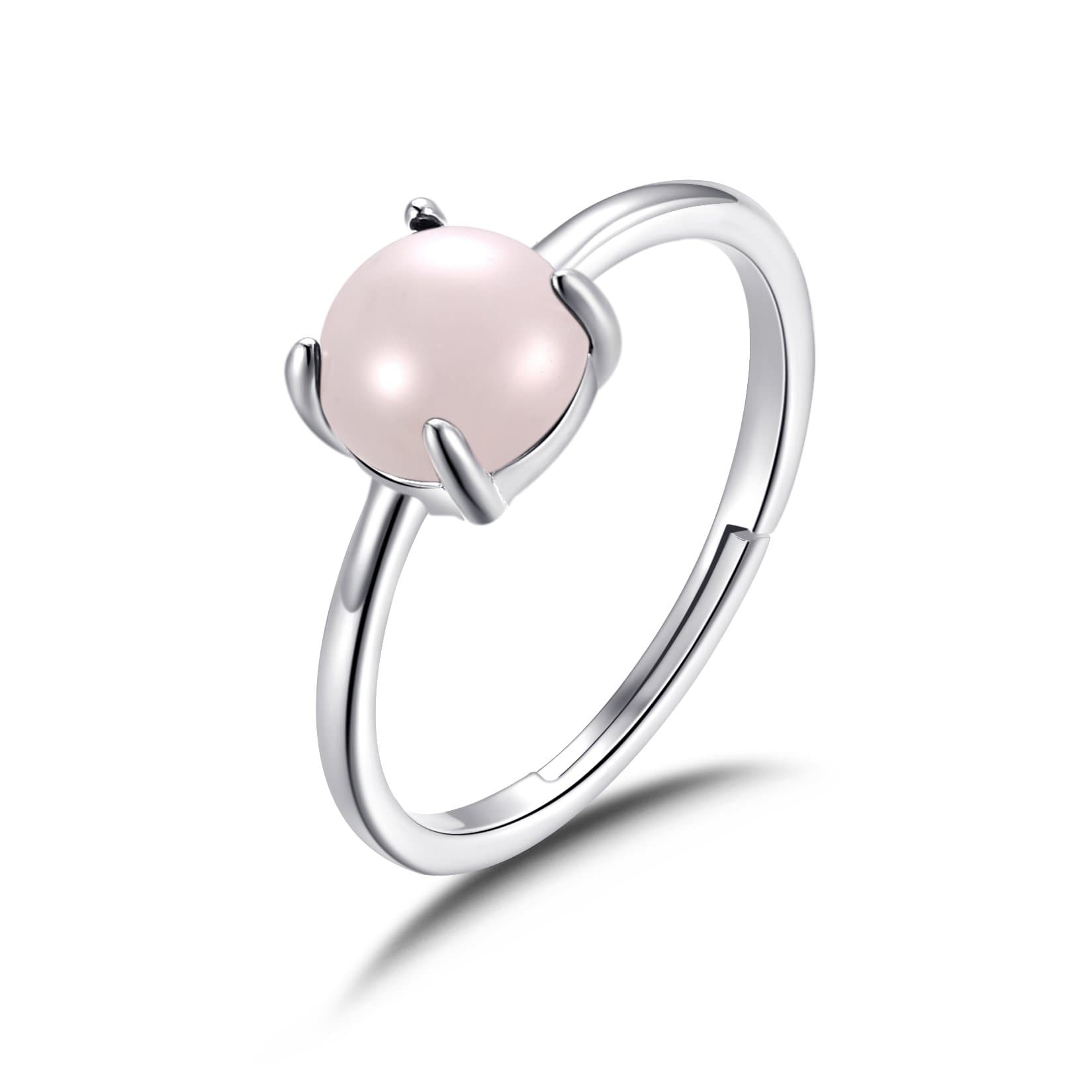 Rose Quartz Adjustable Ring with Quote Card