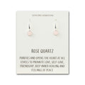 Rose Quartz Drop Earrings with Quote Card