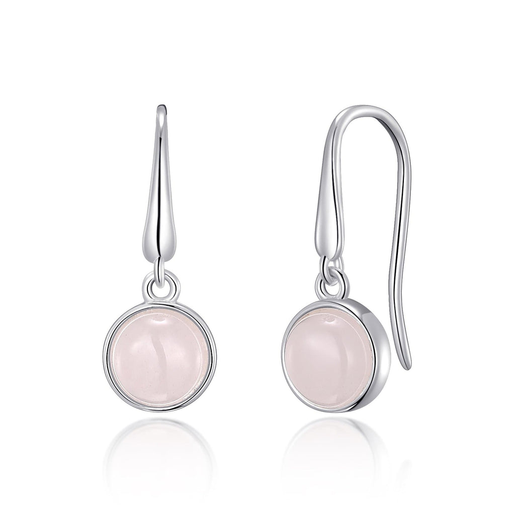 Rose Quartz Drop Earrings with Quote Card