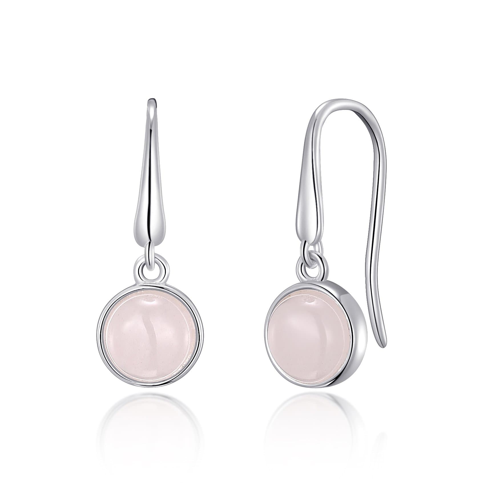 Rose Quartz Drop Earrings with Quote Card