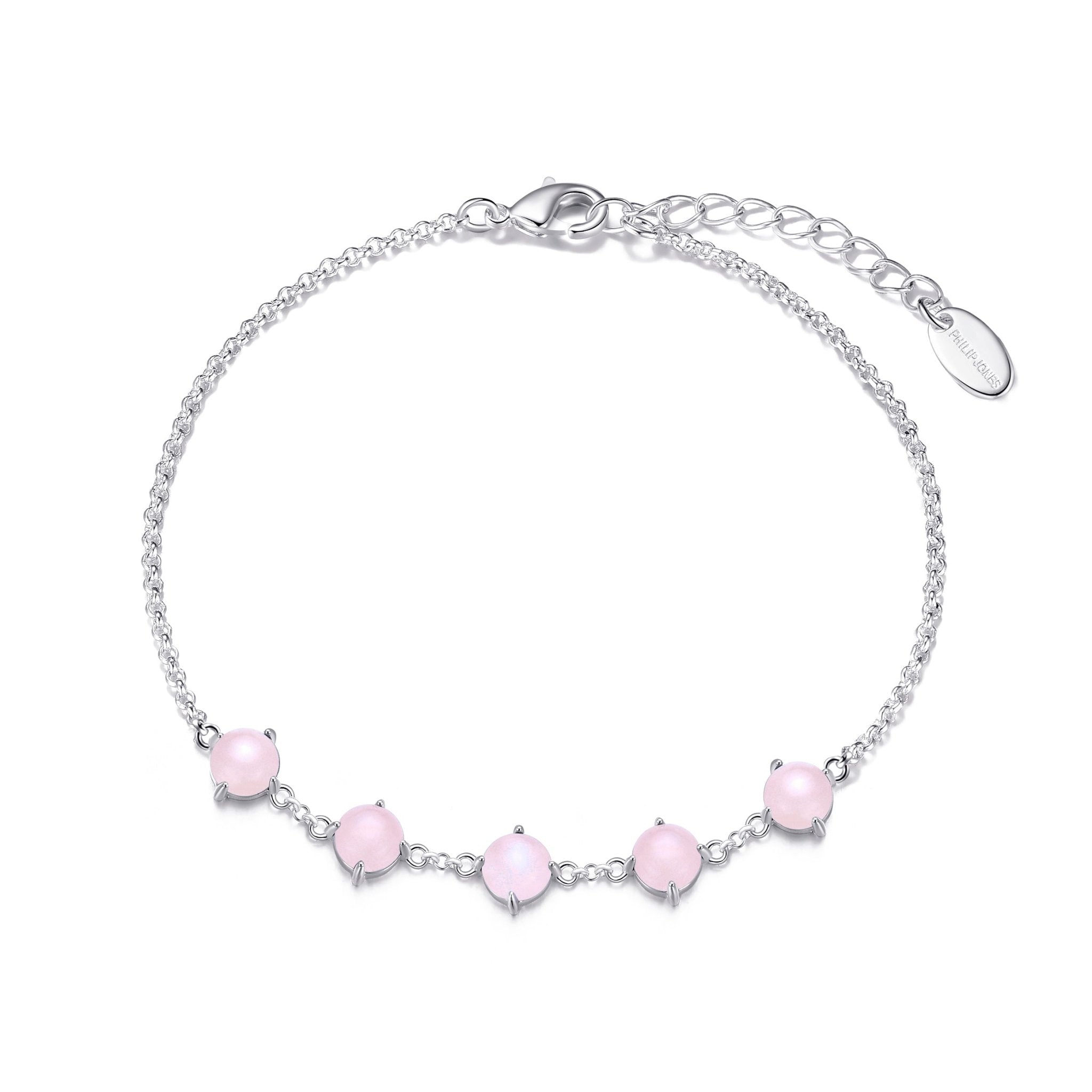 Rose Quartz Gemstone Bracelet with Quote Card