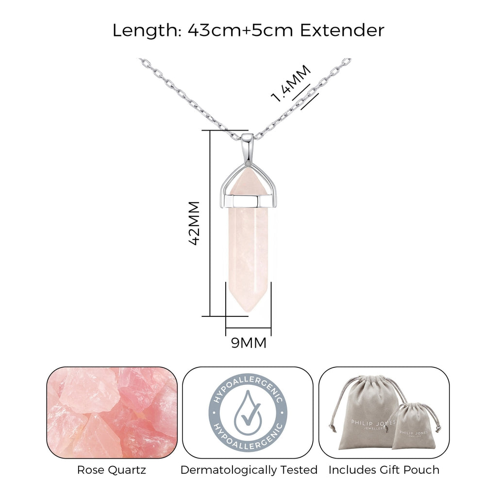 Rose Quartz Genuine Gemstone Necklace