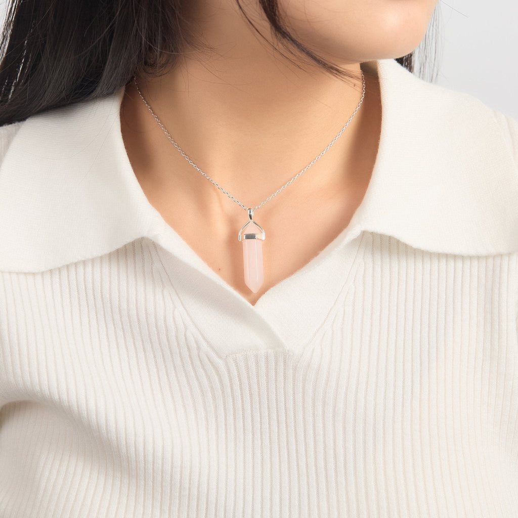 Rose Quartz Genuine Gemstone Necklace