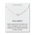 Rose Quartz Heart Gemstone Bracelet with Quote Card Created with Zircondia® Crystals